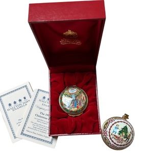 Halcyon Days Enamels 1997 Christmas Box and bonus ornament